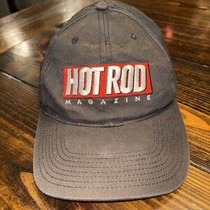 Hot Rod‎ Magazine Hat Strapback Cap Men's Black Red Automobile Cars Casual